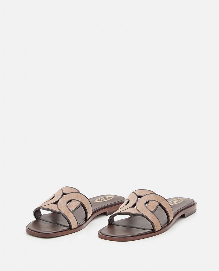 Tod's - LEATHER CHAIN FLAT SANDALS_3
