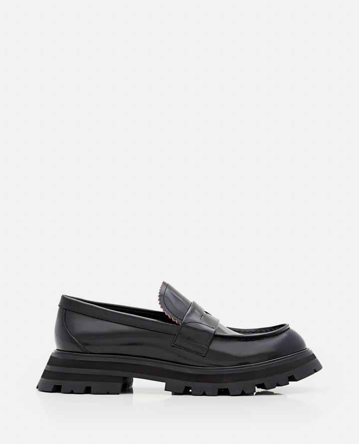 Alexander McQueen - 45MM BRUSHED LEATHER TRACK LOAFERS_5