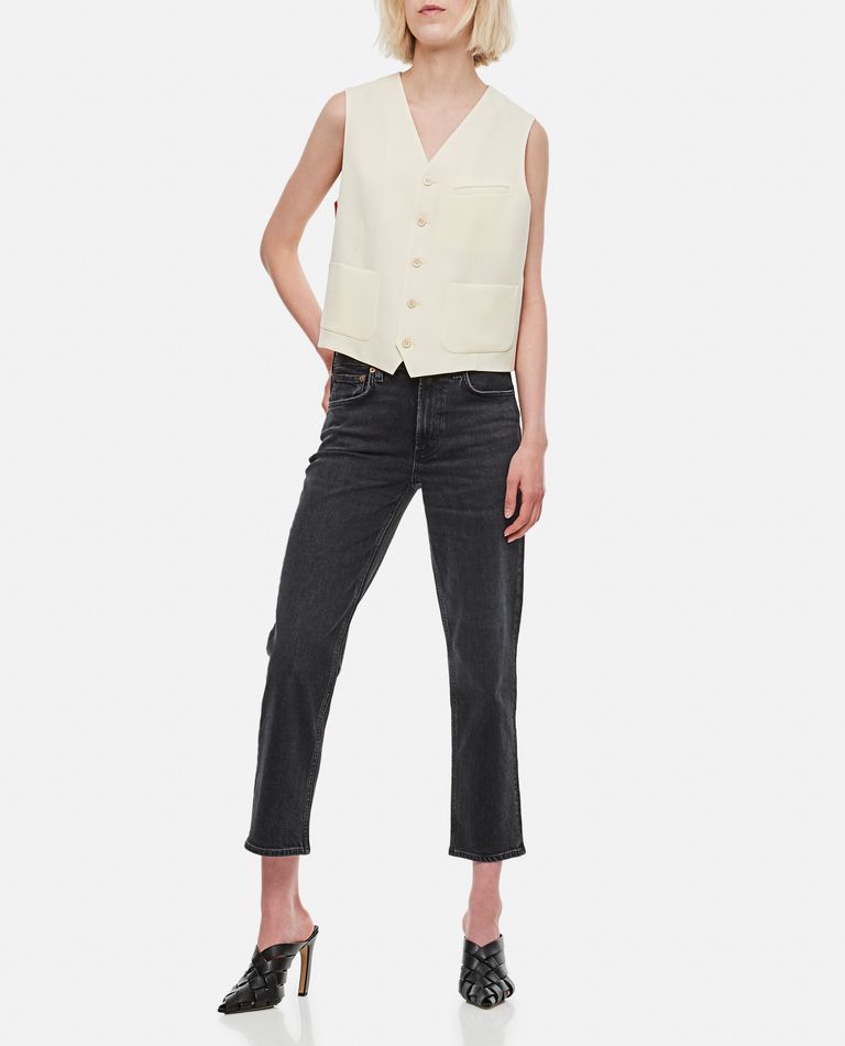 Comme Des Garçons Girl  ,  Wool Gabardine Vest  ,  Bianco S