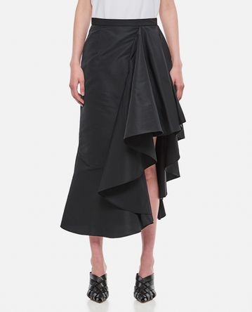Alexander McQueen - POLYFAILLE ROUCHED MIDI SKIRT