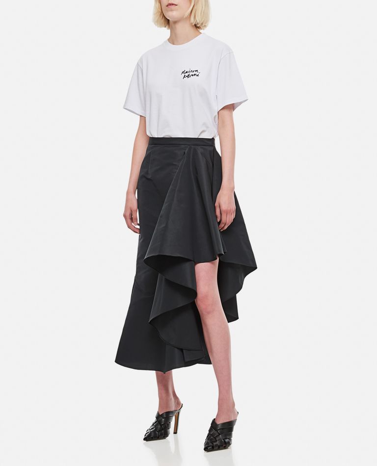 Alexander McQueen  ,  Polyfaille Rouched Midi Skirt  ,  Black 40