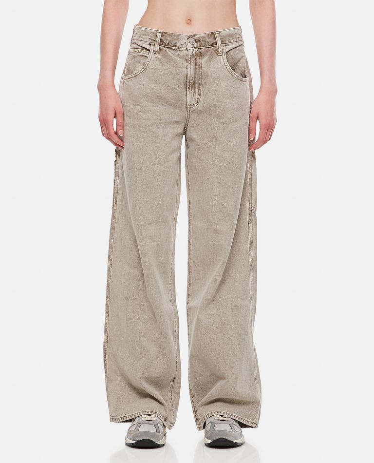 Agolde Magda Organic Cotton Carpenter Jeans In Grey