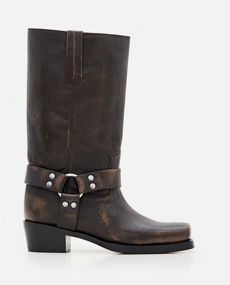 Paris Texas Roxy Brushed Leather Boots In Black