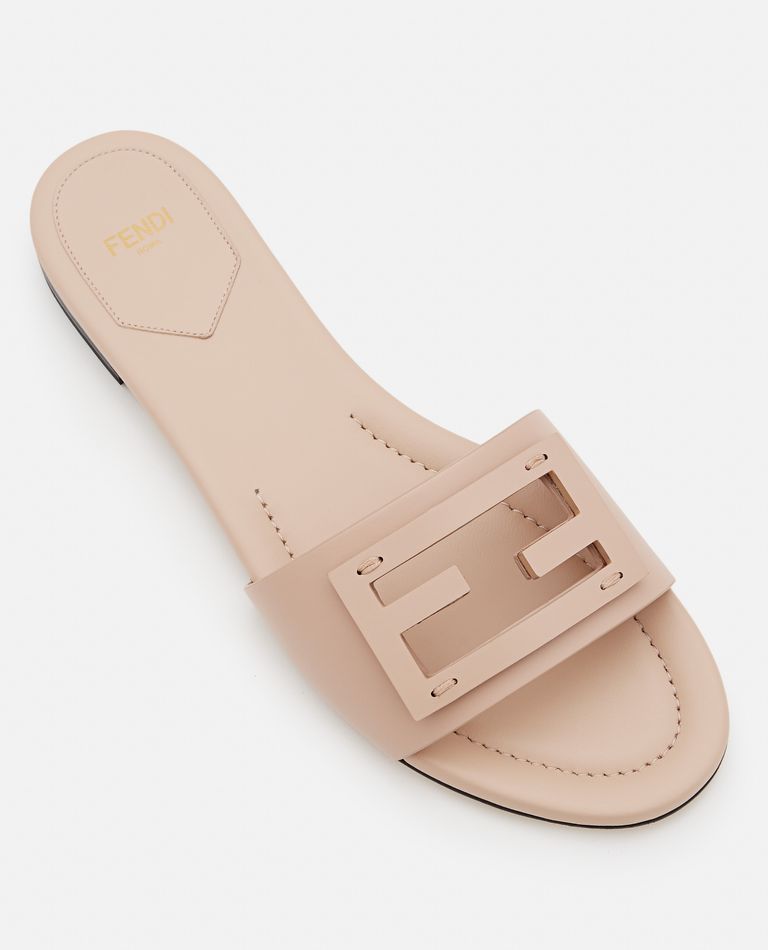 FENDI Metallic Calfskin Fendi First 95mm Slide Sandals 38 Argento 1345395 |  FASHIONPHILE