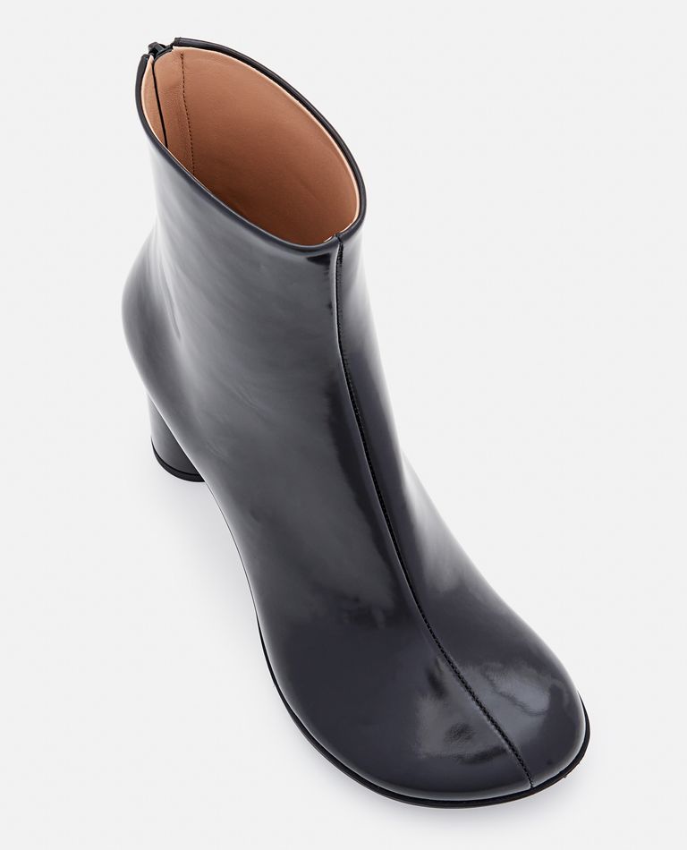 Black latex outlet ankle boots