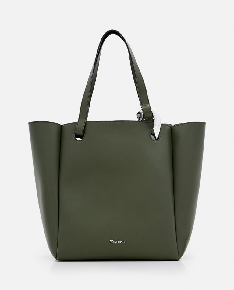 JW Anderson  ,  Chain Cabas Leather Tote Bag  ,  Green TU