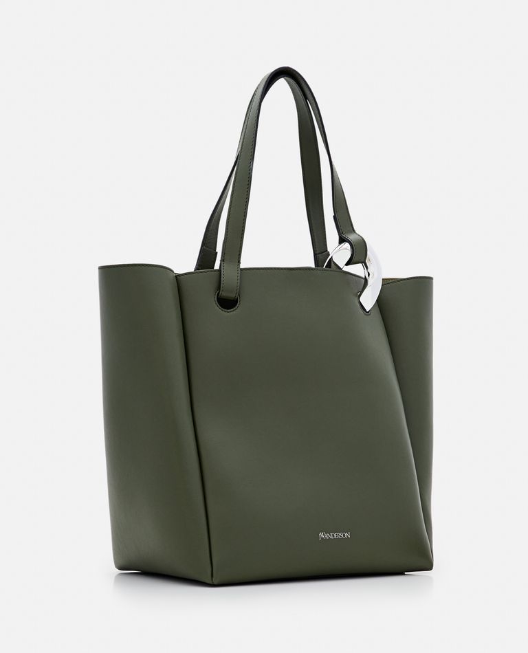 JW Anderson  ,  Chain Cabas Leather Tote Bag  ,  Green TU