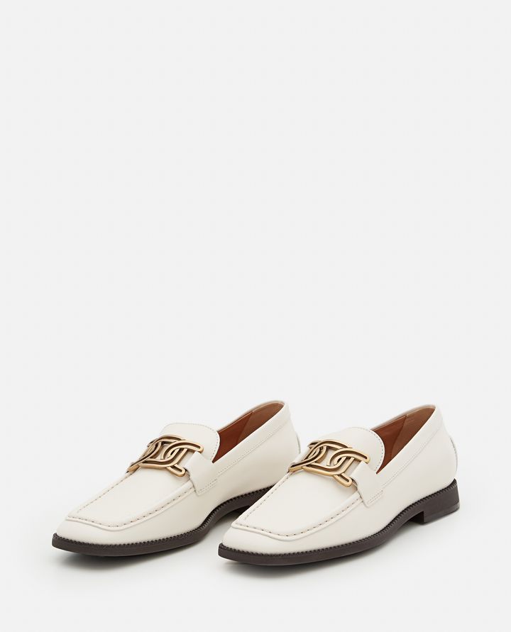 Tod's - PIERCED CHAIN LEATHER LOAFERS_3