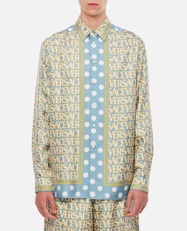 Versace  ,  Informal Shirt Combo Logomania + Baroque Pois  ,  Multicolor 48