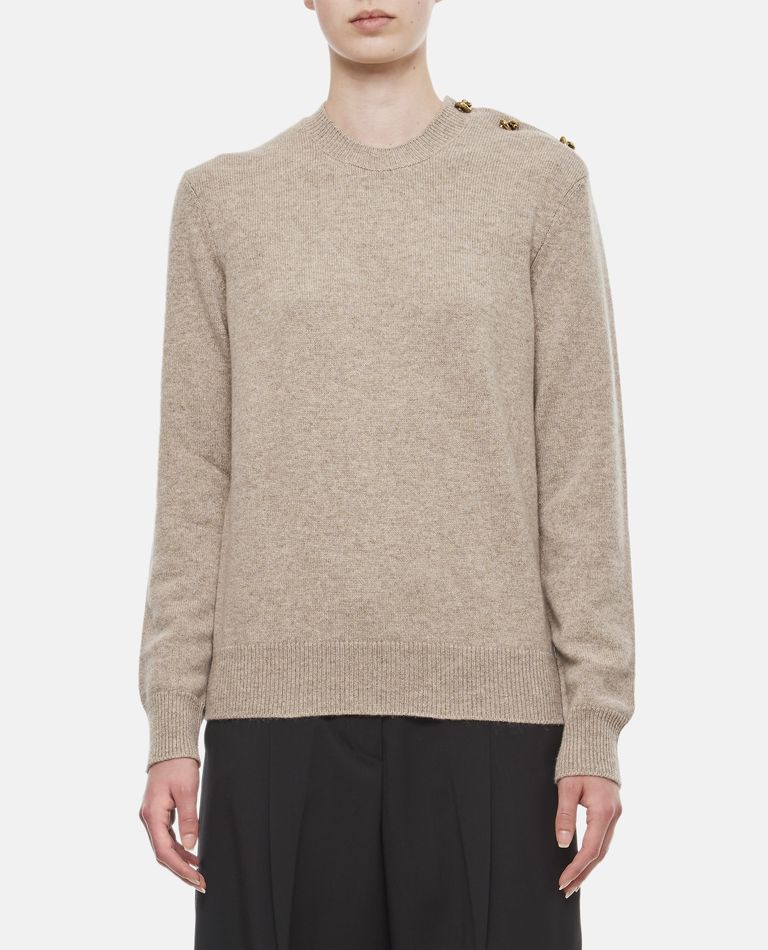 Bottega Veneta  ,  Classic Cashmere Sweater With Knot Buttons  ,  Beige S