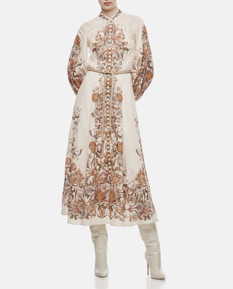 Zimmermann  ,  Devi Billow Linen Dress  ,  White 1