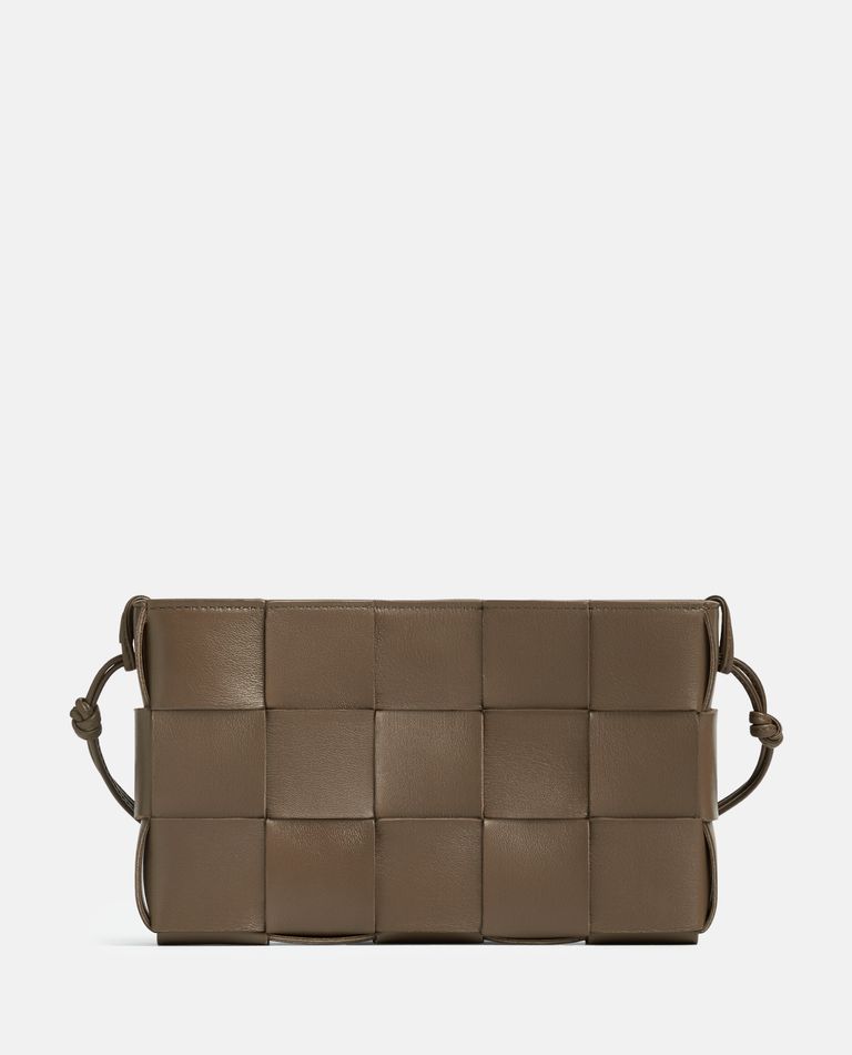 Bottega Veneta Cassette Pouch On Strap Leather Shoulder Bag In Brown