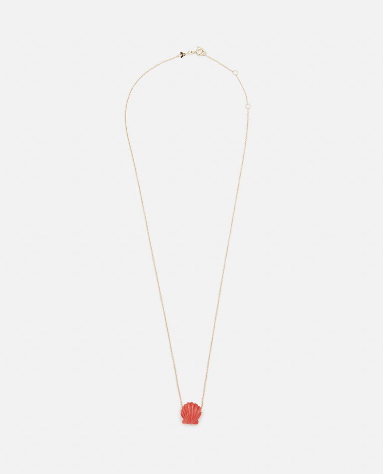 Aliita  ,  Red Coral Seashell Gold Necklace  ,  Red TU
