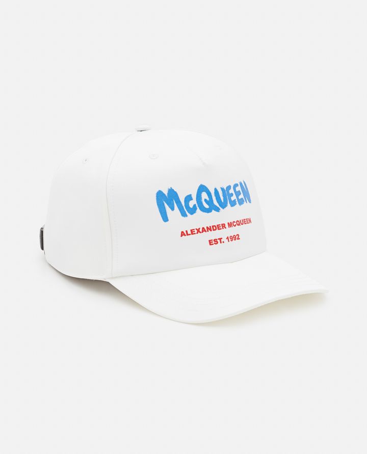 Alexander McQueen - TONAL GRAFFITI BASEBALL HAT_1
