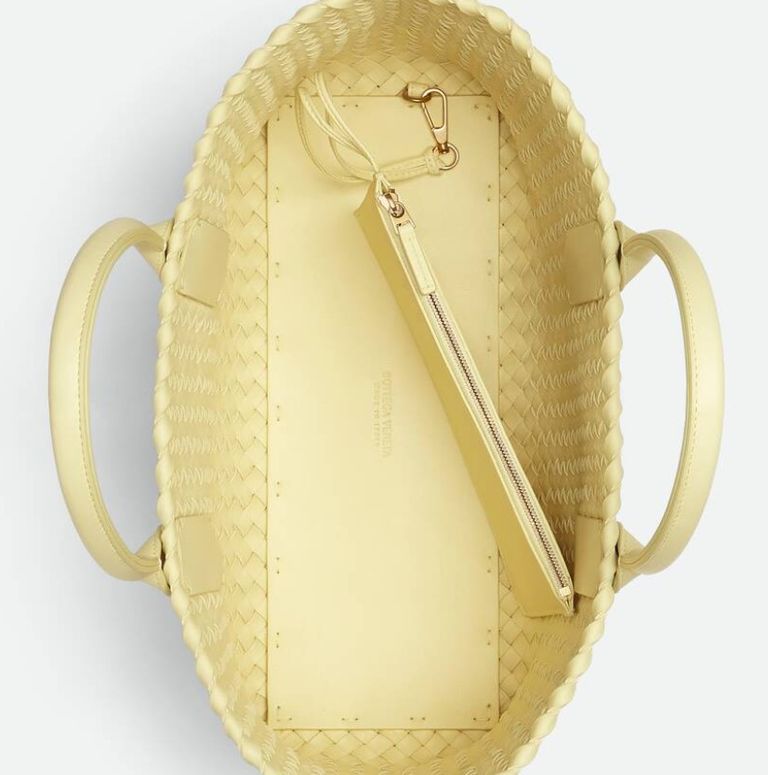 ハンドバッグ BOTTEGA VENETA PASTEL YELLOW LEATHER CABAT HANDBAG Bottega Veneta Intrecciato Tote