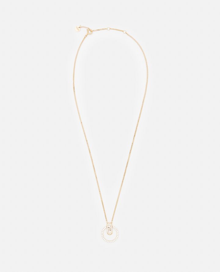 Fendi - GOLD AND CRYSTAL PENDANT NECKLACE_1