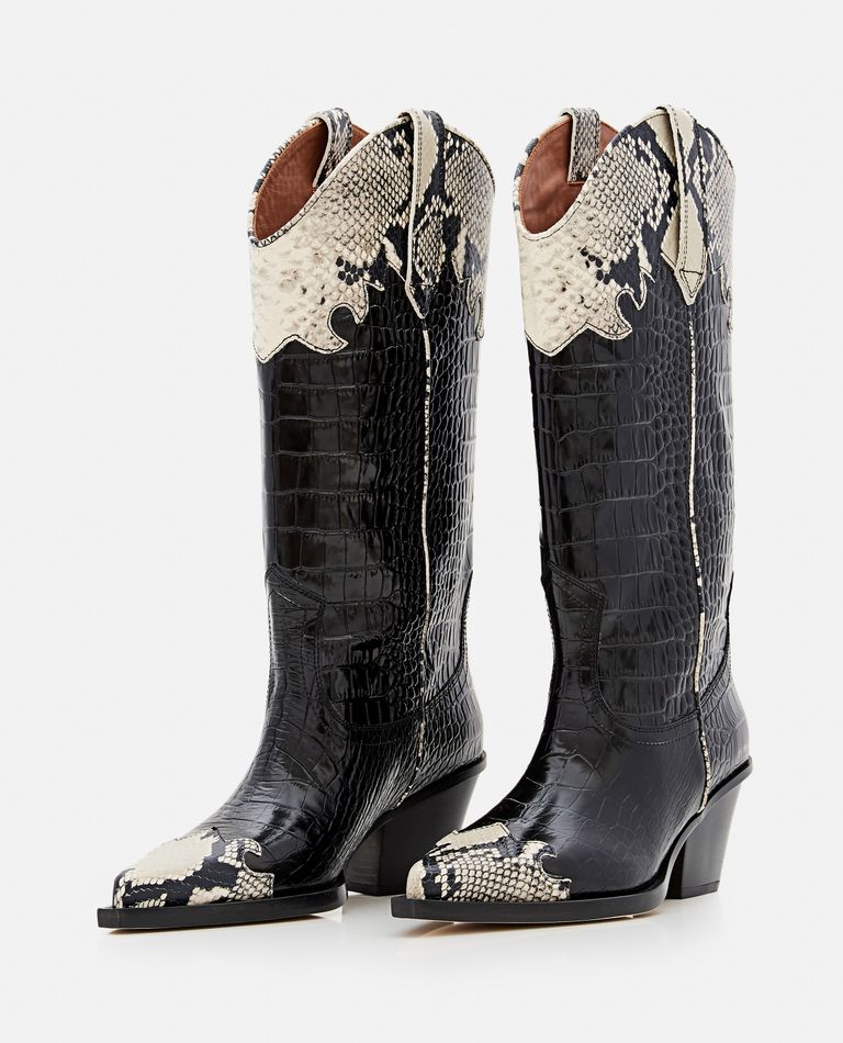 Paris Texas  ,  60mm Ricky Embossed Croco Cowboy Boots  ,  Black 38