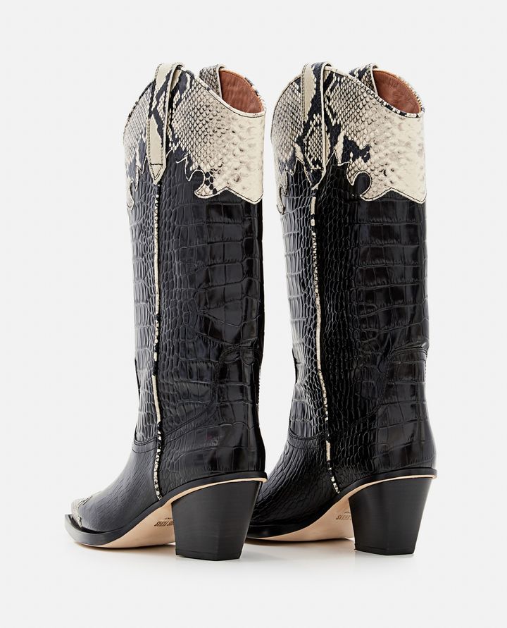 Paris Texas - 60MM RICKY EMBOSSED CROCO COWBOY BOOTS_3