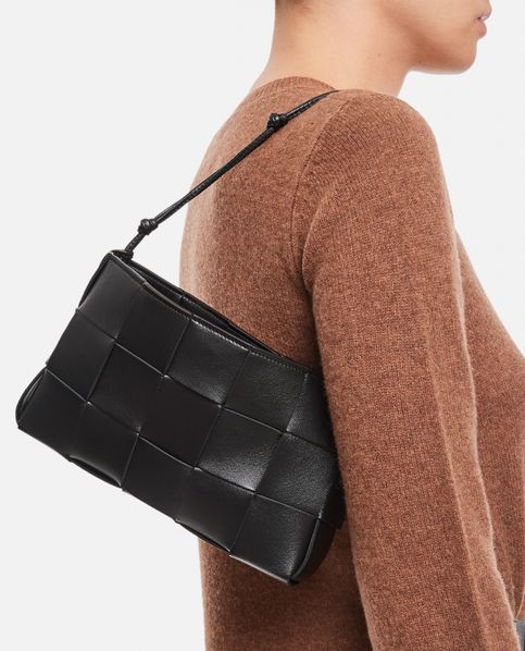 Black Cassette small Intrecciato-leather cross-body bag, Bottega Veneta