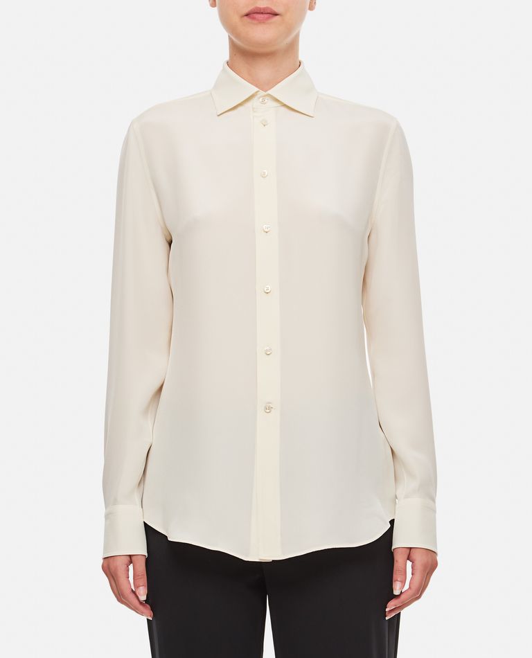 Ralph Lauren Collection  ,  Camicia In Seta Charmain  ,  Bianco 10