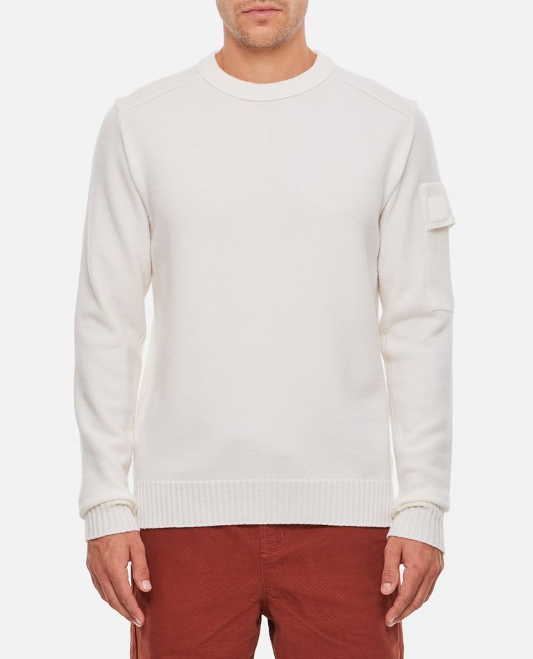 Shop C.p. Company Creweneck Sweater In White