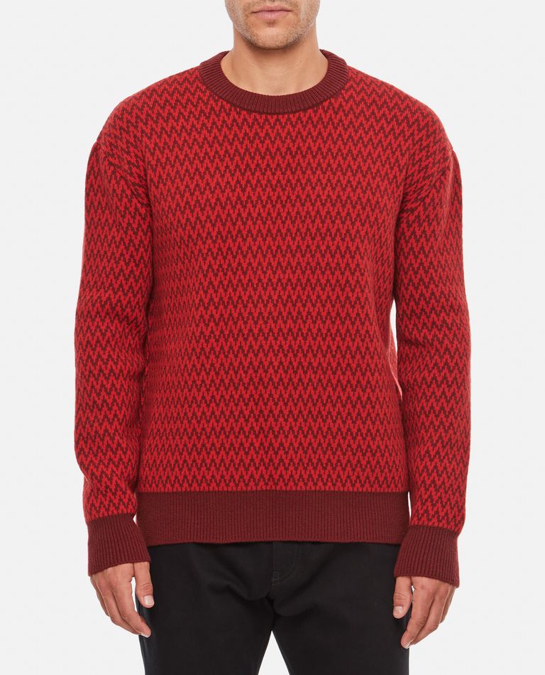 Shop Lanvin Curb Crewneck Sweater In Red