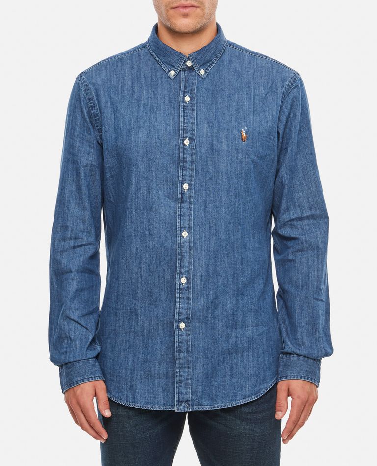 Polo Ralph Lauren Denim Sport Shirt In Blue