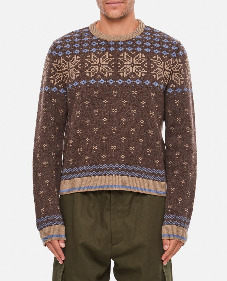 Thom Browne Fair Isle-jacquard Wool Sweater In Brown