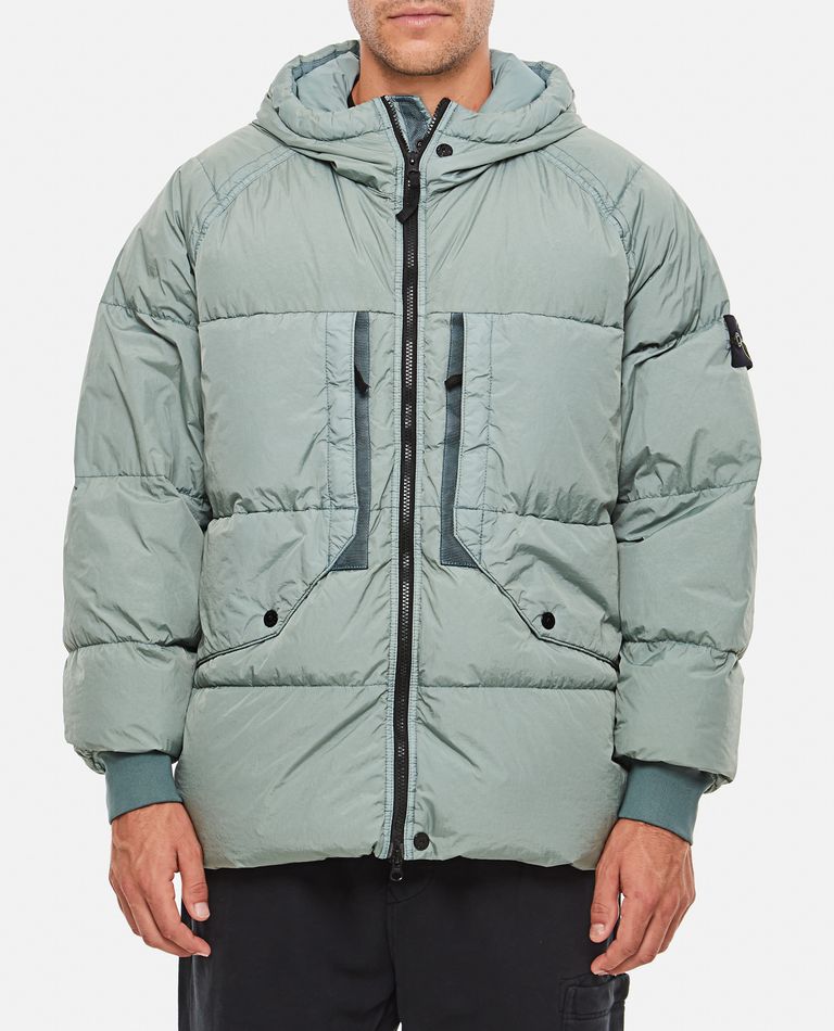 Stone Island Real Feather Jacket In Green