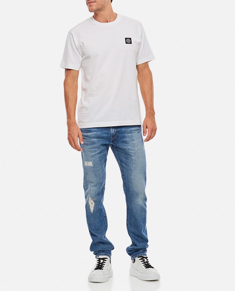 Shop Stone Island T-shirt Crew Neck Mini Logo In White