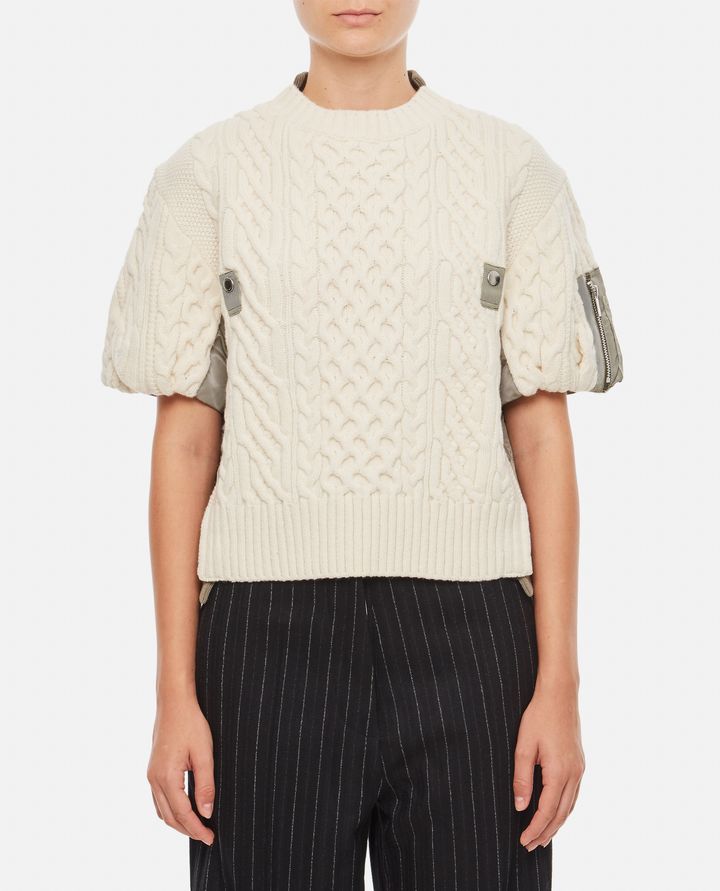 Sacai - NYLON TWILL AND KNITTED PULLOVER_1