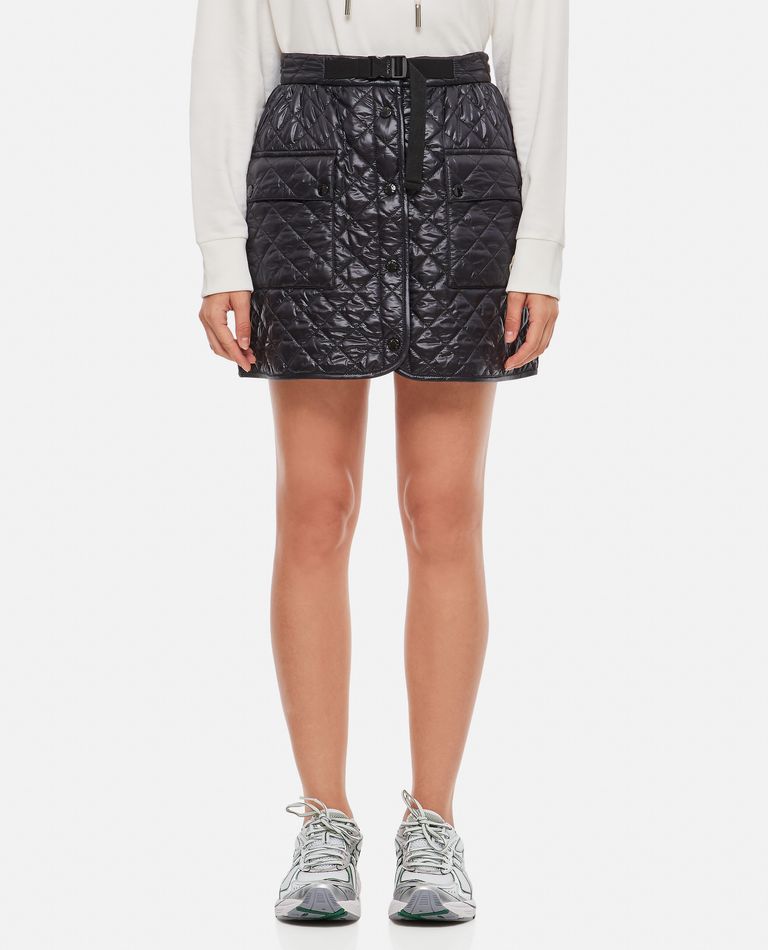 Moncler  ,  Quilted Shiny Nylon Miniskirt  ,  Black 38