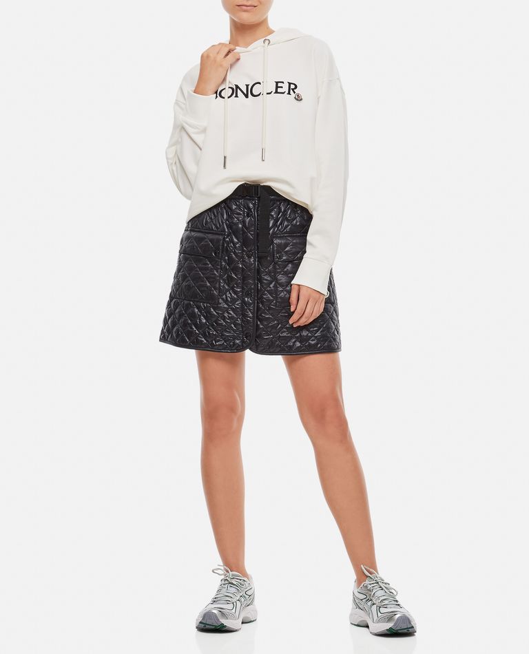 Moncler  ,  Quilted Shiny Nylon Miniskirt  ,  Black 38