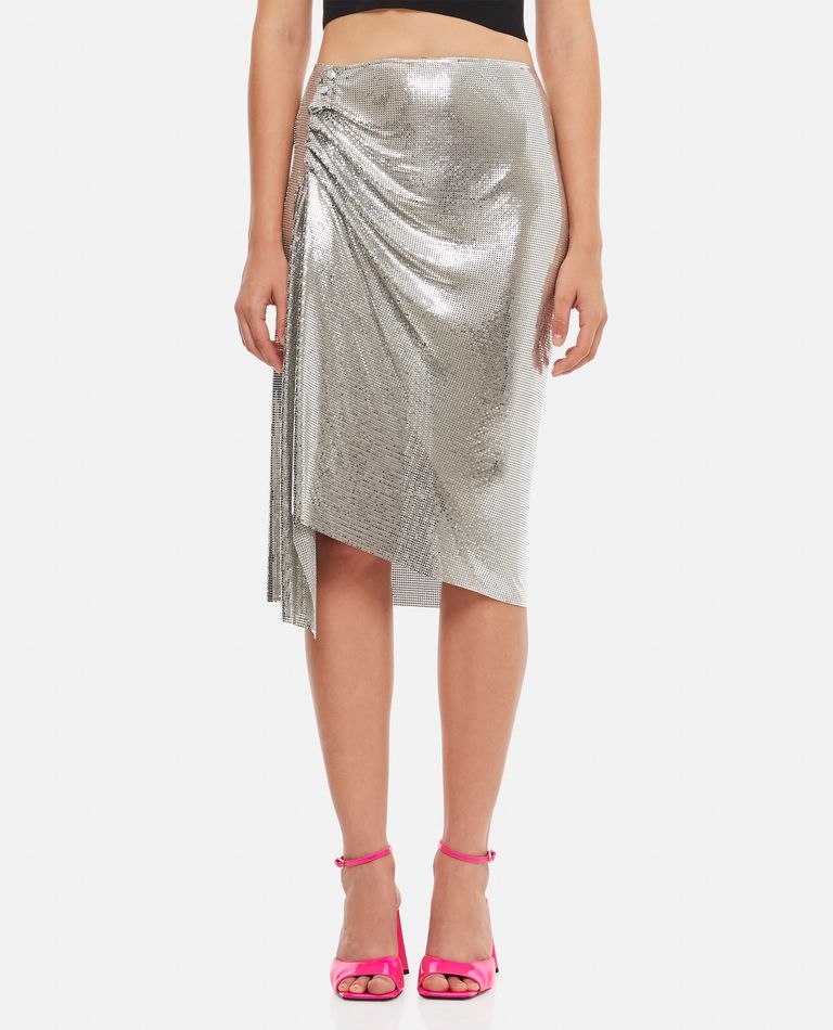 Rabanne  ,  Draped Aluminum Midi Skirt  ,  Silver 40