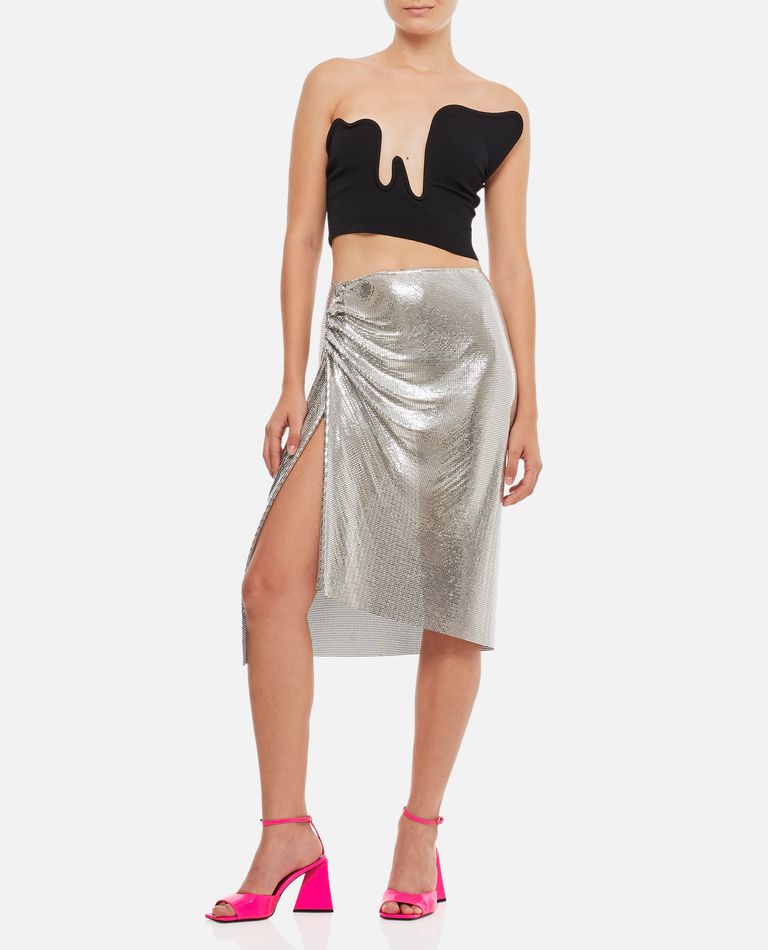 Rabanne  ,  Draped Aluminum Midi Skirt  ,  Silver 38