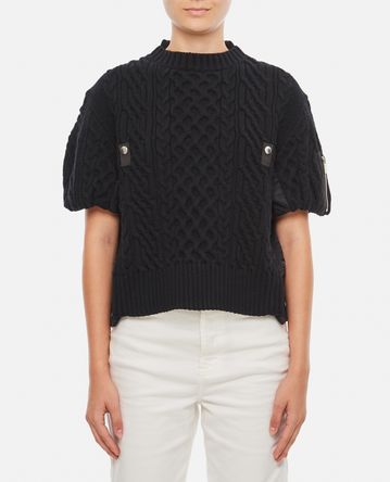 Sacai - NYLON TWILL AND KNITTED PULLOVER