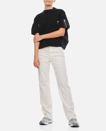 Sacai - NYLON TWILL AND KNITTED PULLOVER