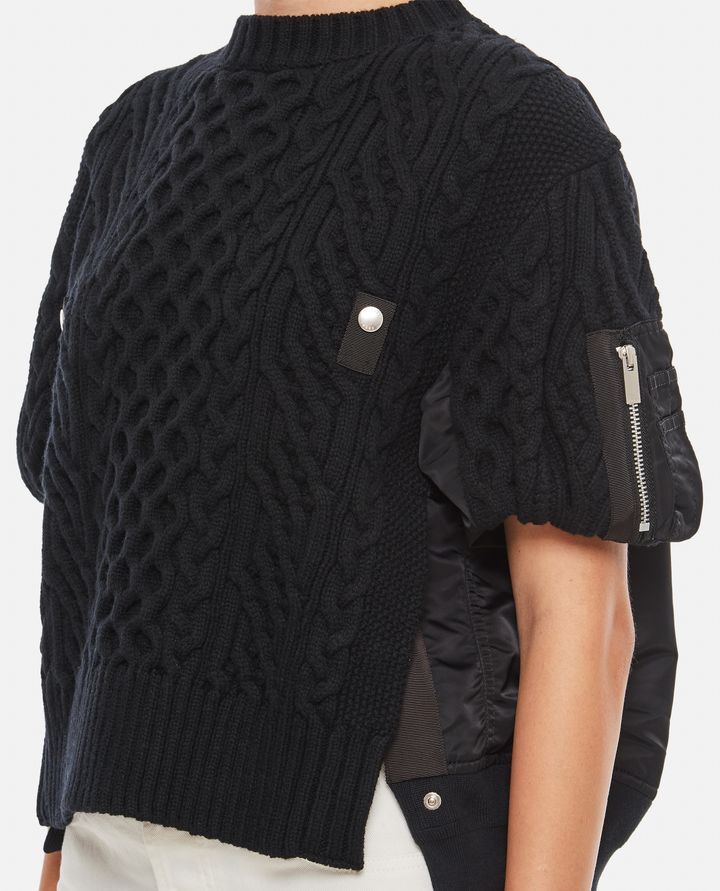 Sacai - NYLON TWILL AND KNITTED PULLOVER_4