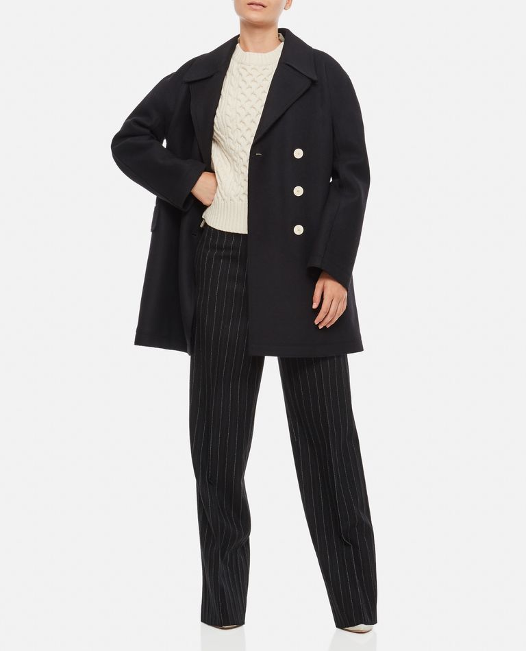 DOUBLE BREASTED CABAN WOOL COAT