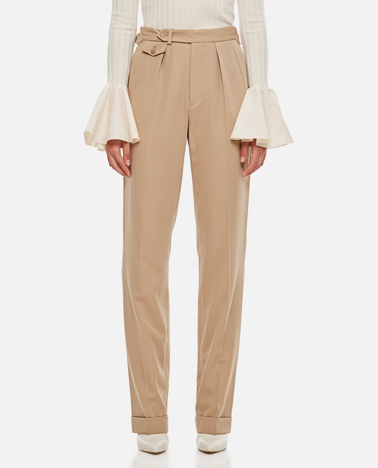 Ralph Lauren Collection  ,  Graison Full Length Pleated Pants  ,  Beige 4