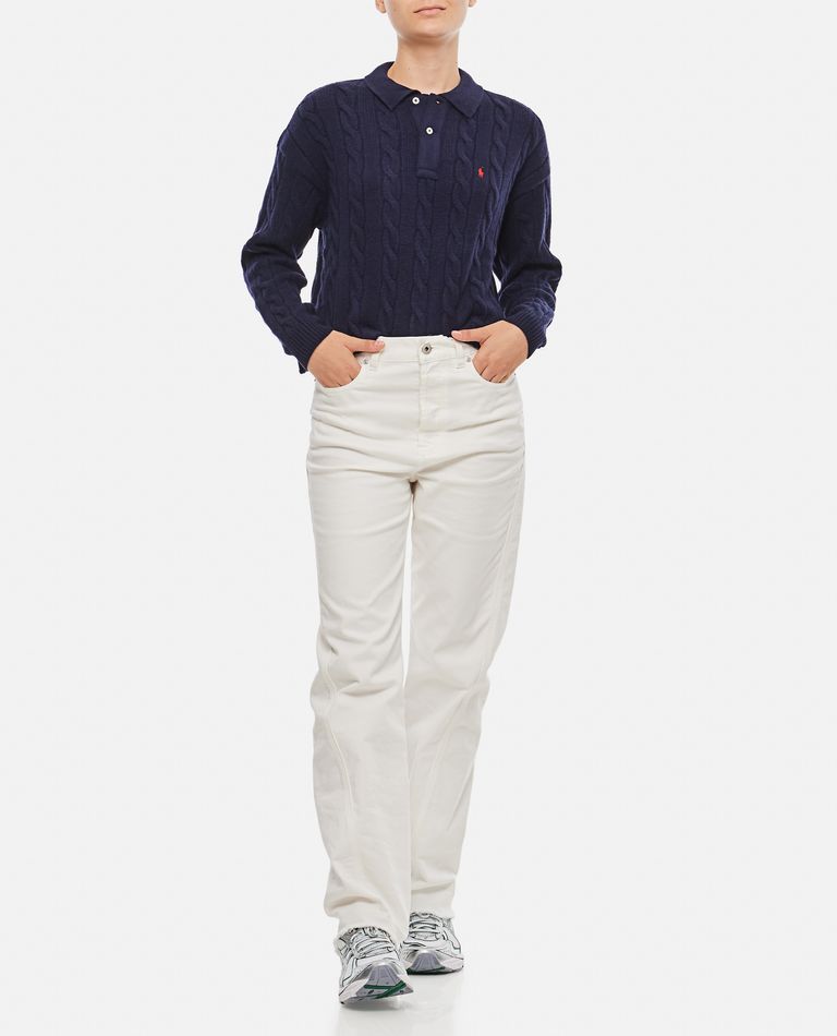 LONG SLEEVE KNIT POLO SHIRT for Women - Polo Ralph Lauren sale | Biffi