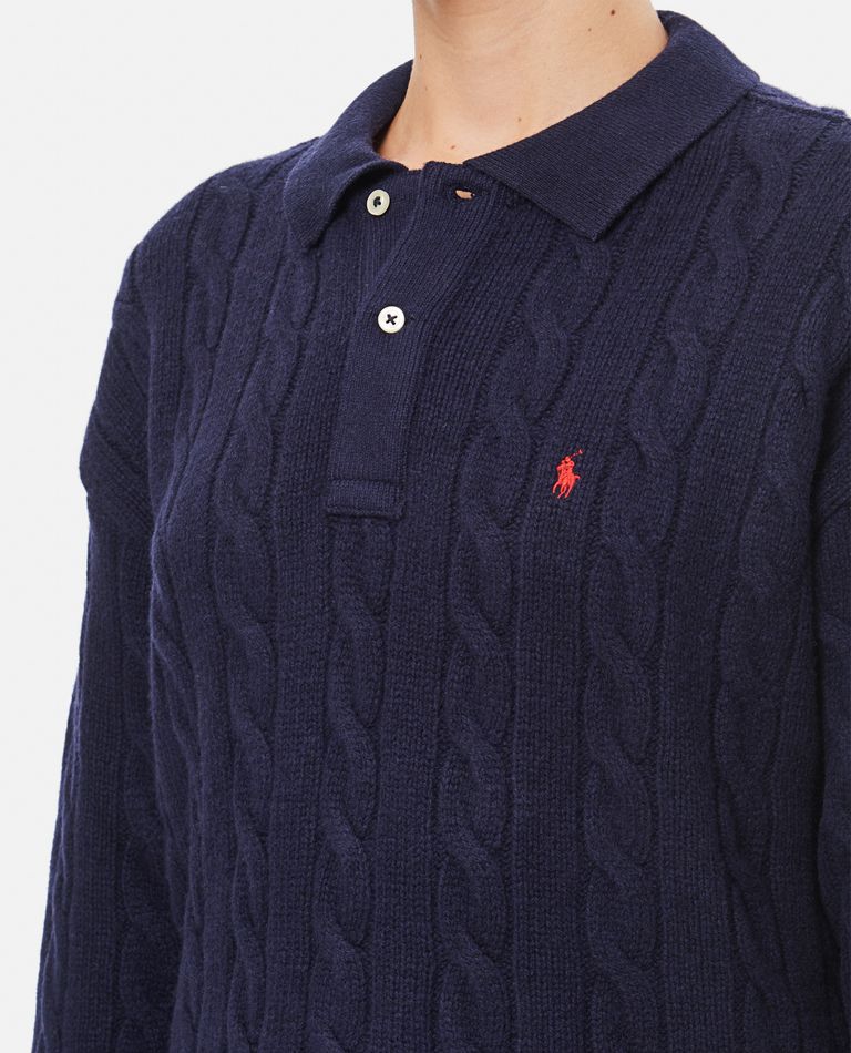 LONG SLEEVE KNIT POLO SHIRT for Women - Polo Ralph Lauren sale | Biffi