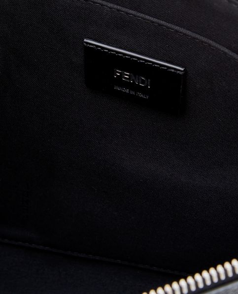Fendi Black Leather Zip Pouch Fendi