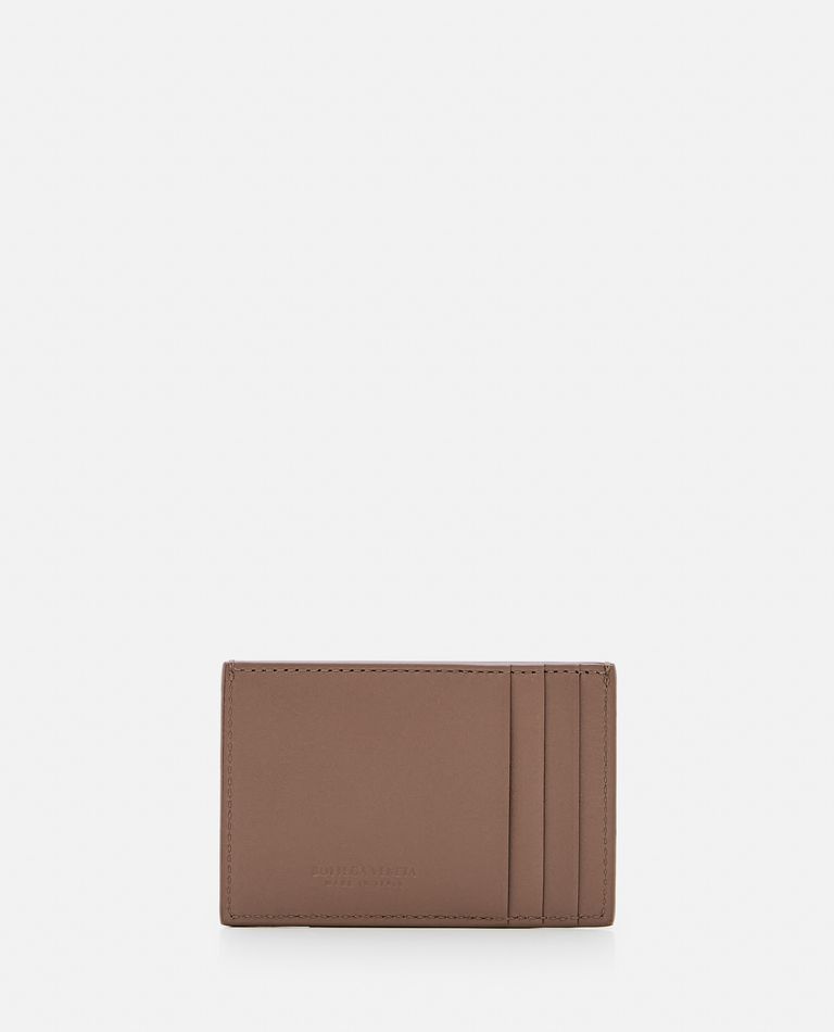 Shop Bottega Veneta Leather Cardholder In Brown