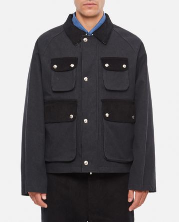 Thom Browne - CROPPED RELAXED FIELD JACKET TOP APPLIED POCKETS