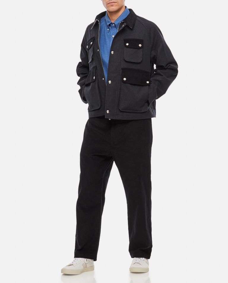 Thom Browne  ,  Cropped Relaxed Field Jacket Top Applied Pockets  ,  Black 2