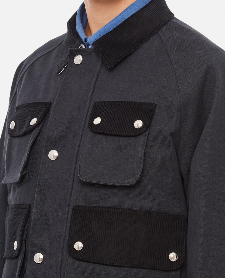 Thom Browne - CROPPED RELAXED FIELD JACKET TOP APPLIED POCKETS_4