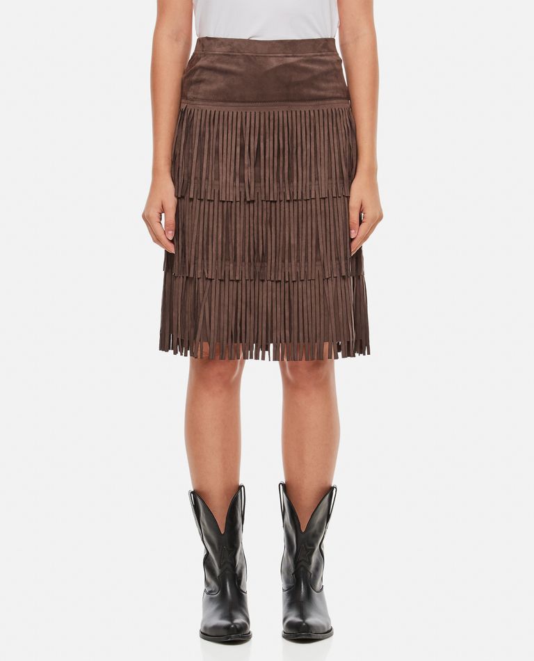 Faux suede shop boot skirt