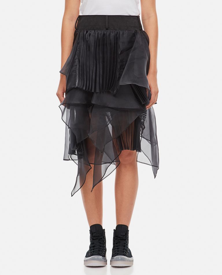 SACAI RIP STOP ORGANDY SKIRT