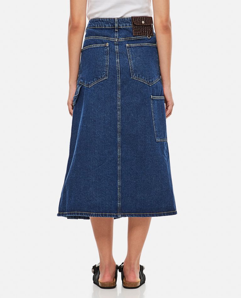 BIER DENIM PLEATED MIDI SKIRT for Women - Saks Potts sale